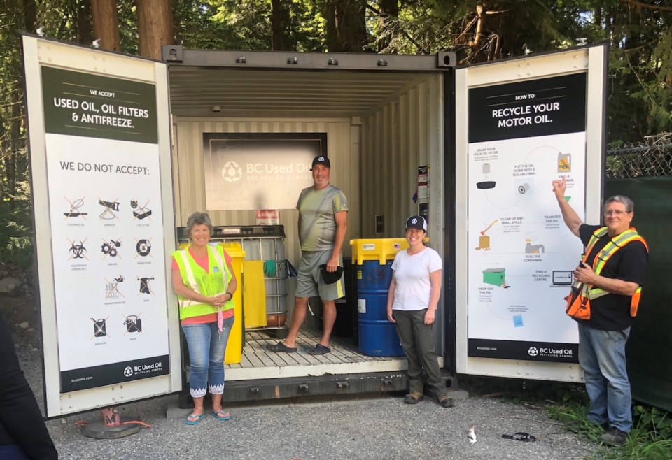 We monitor the BC Used Oil Program on behalf of the municipality. Residents drop off their oil and sign papers and we store it safely until it can be removed.